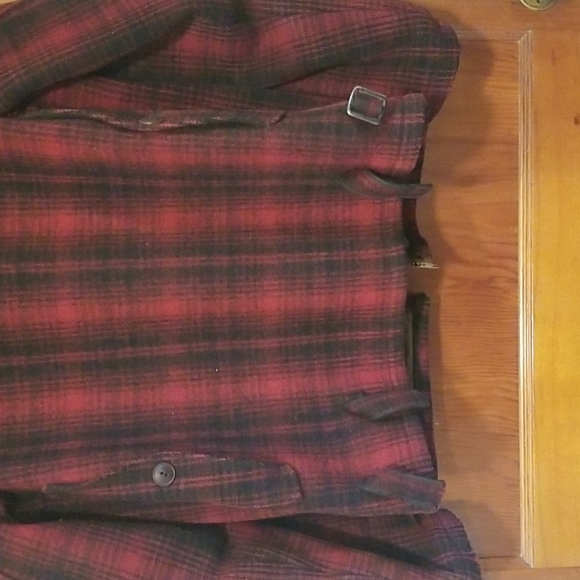 1950s Woolrich Mackinaw Wool Hunting Coat Jacket Size 38 Red Tartan Plaid - Picture 10 of 12